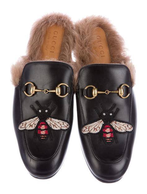 fake gucci leather slipper|gucci fur slippers women's.